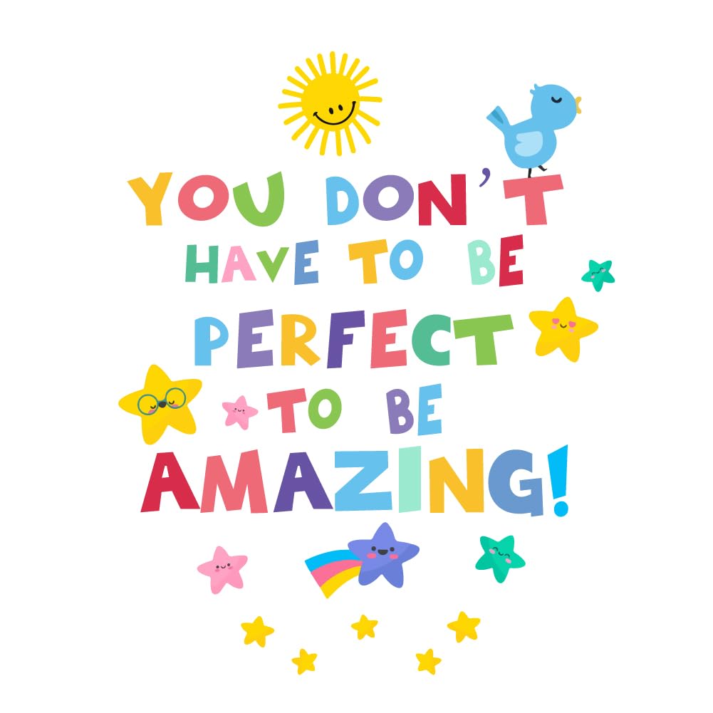 SUPERDANT Inspirational Quote Wall Sticker Positive Saying Wall Decals You Don’t Have to Be Perfect Lettering Trendy Motivational Vinyl Art Sticker for Nursery Bedroom Kids Room Playroom Decor