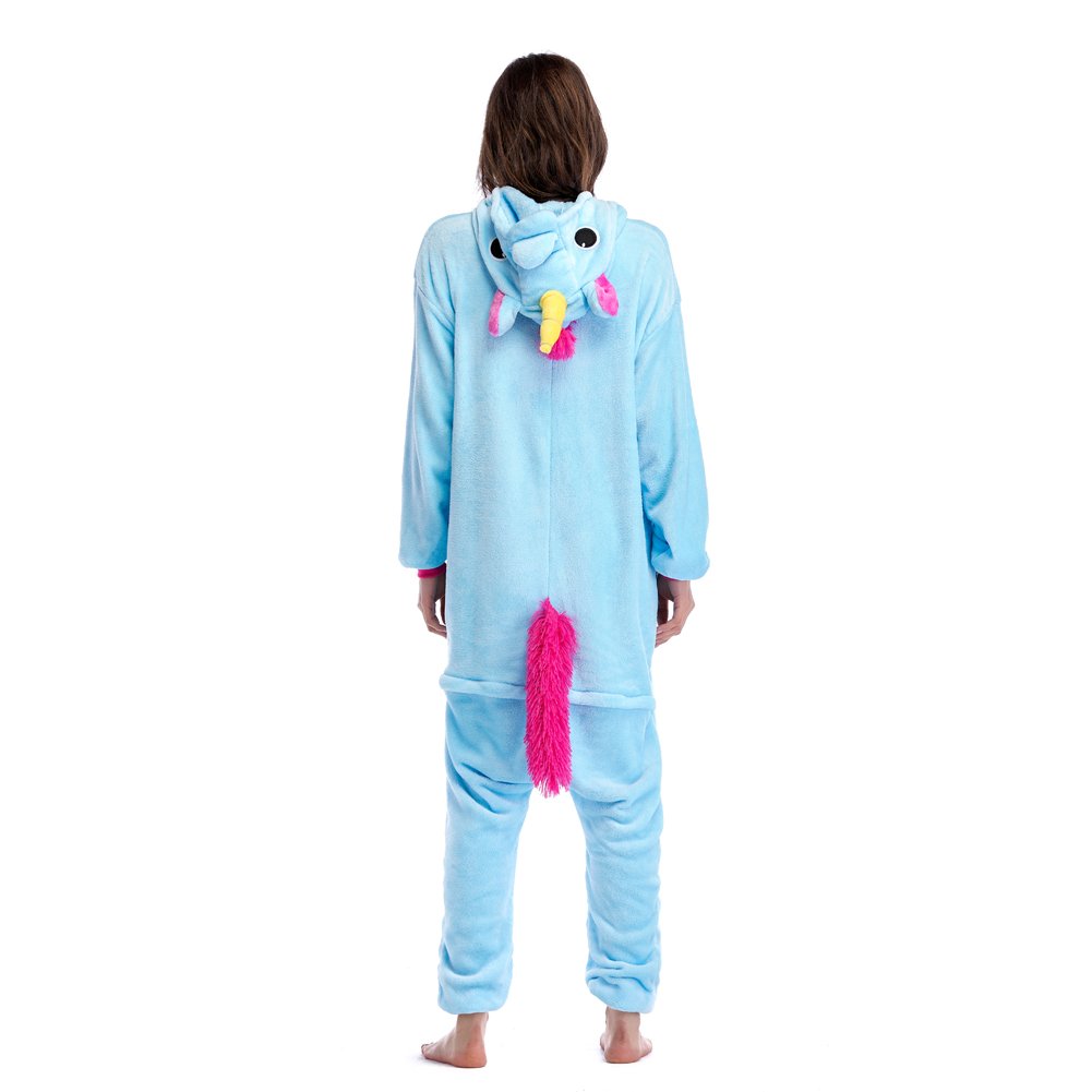 Niulun Adult Animal Pajamas, Unisex Unicorn Animal Costume Cosplay Loungewear Sleepwear Outfit For Men Women Teens-Blue (XL)