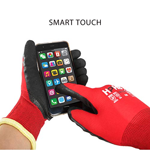 HPHST Arbeitshandschuhe Herren und Damen C431CW Thermo Winterhandschuh Montagehandschuhe Grip Doppelbeschichte Handschuhe wasserdichte Ãldichte Gartenhandschuhe (Rot-Schwarz) GröÃe: 10/XL 1 Paar – Bild 7