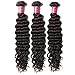ALI JULIA 10A Brazilian Virgin Deep Curly Wave Hair Weft 3 Bundles 100% Real Unprocessed Human Hair Weave Extensions Natural Color 95-100g/pc (14 16 18 inches)
