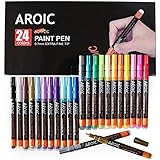 Acrylic Paint Pens for Rock Painting - Write On Anything! Paint pens for Rock, Wood, Metal, Plastic, Glass, Canvas, Ceramic and More! (24 Pack)