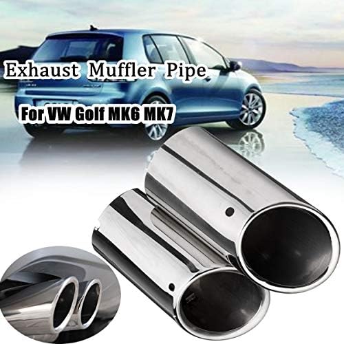 2PC for Volkswagen golf 6 golf 7 mk 6 mk7 2013 /Scirocco 1.4T TSI for AUDI for SKODA Stainless Steel Exhaust Muffler Tail Pipes (Type A)