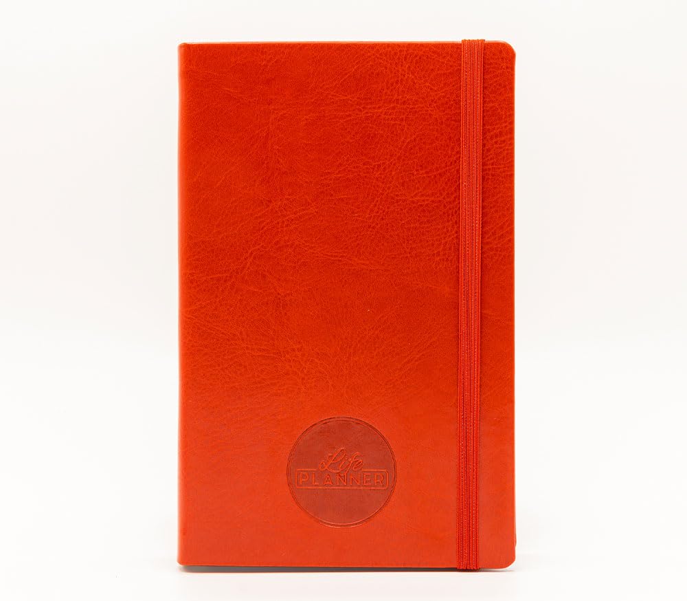 Life Planner Motivational Diary Made in Italy | 12 Month Agenda | January to December 2024 | Weekly and Monthly Planner | Spaces Dedicated to Thoughts and Reflections (Red Passion, Small)