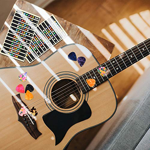 2 Pcs Guitar Fretboard Stickers, Guitar Note Stickers, Learn Guitar