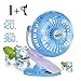 Mini Battery Operated Clip Fan,Sall Portable Fan Powered by Rechargeable Battery or USB Desk Personal Fan for Baby Stroller Car Gym Workout Camping (Blue)