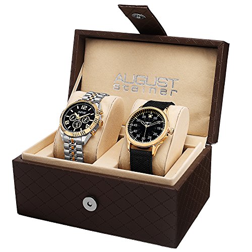 August Steiner AS8120YG 2 Piece Men's Gift Set