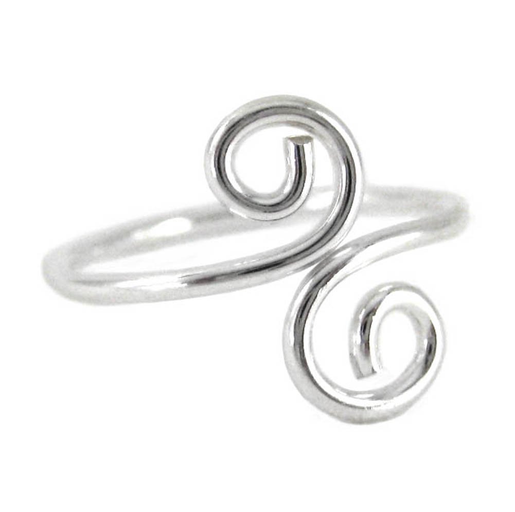 Sterling Silver S-Swirl Adjustable Thumb Ring