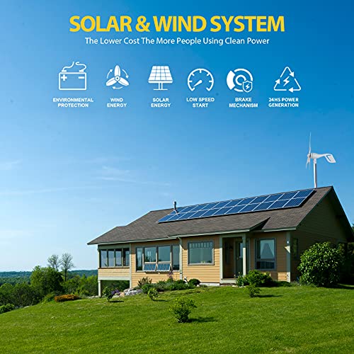 ECOWORTHY 1400W Solar Wind Power Complete Kit 1× 400W Wind Turbine+