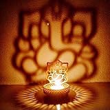Hashcart Shadow Ganesh Design Tealight Candle Holder Table Decorative Candle Stand