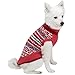 Blueberry Pet Fair Isle Style Sugar Coral Pullover Dog Sweater with Heart, Back Length 14
