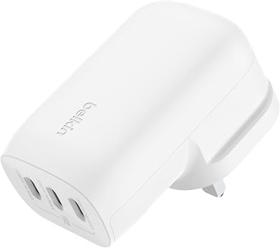 Belkin BoostCharge 67W 3-Port USB-C Wall Charger PPS PD 3.1 White