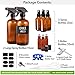 8 Pack Amber Glass Spray Bottle Kit, 2x 16oz Spray, 3x 2oz Spray and 3x 10ml Roller Bottles for Essential Oils and Cleaning Solutions (Bonus: Chalk Labels, Funnel and Roller Bottle Tool)