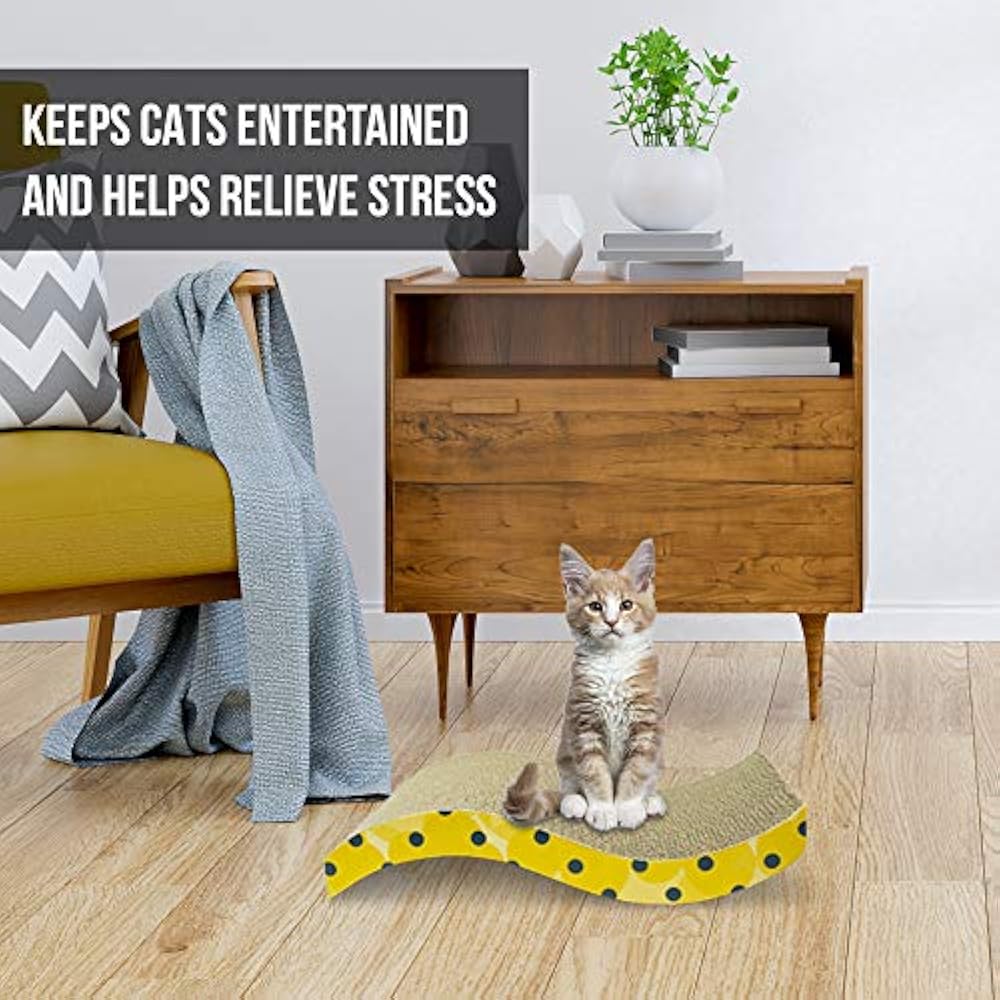 OurPets THE Scratching Pads WAVE Curved Catnip Scratcher (Includes 100