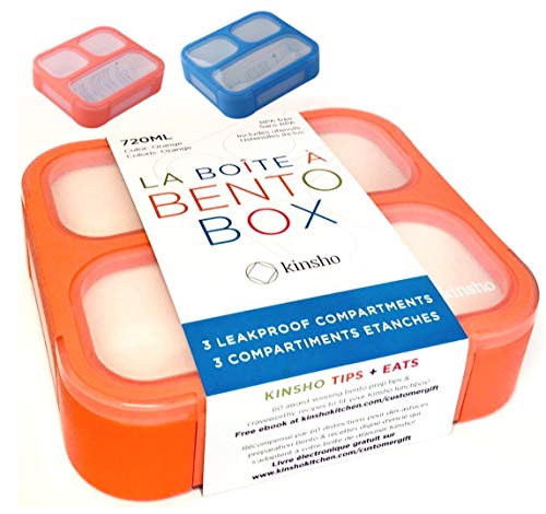 Bento Box for Kids, Toddler Lunch-Box for Small Boys Girls in School, Pre-School or Daycare, Leakproof 3 Compartment Containers for Snacks, BPA Free. Medium Orange