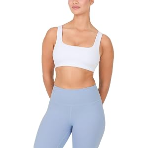 YITTY Active Square Neck Sports Bra for Women, Low Impact Wireless Workout Bra, Non-Padded, Yoga Gym