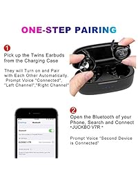 Auriculares inalámbricos con graves de 5,0 de profundidad, sonido estéreo HiFi, auriculares Bluetooth 16H Playtime Mini en el oído con funda de carga y micrófono integrado para deportes y correr