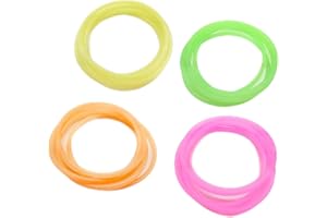 NUOM 40 Pieces 80's Neon Bracelets - Bright Bangles, Gummy Bands, Silicone Jelly Bracelets for Fancy Dress Costume Accessorie