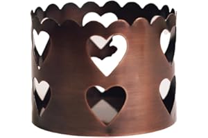 A Cheerful Giver Metal Candle Sleeve - 4" Copper Heart Sleeve Fits 16 oz. & 24 oz. Cheerful Jar Candles - Rustic Candle Accessories