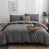 CLOTHKNOW Dark Grey Queen Comforter Set Gray Bedding Comforter Sets Soft Boys Men Comforter Charcoal Comforter Queen with 2 x Pillow Cases