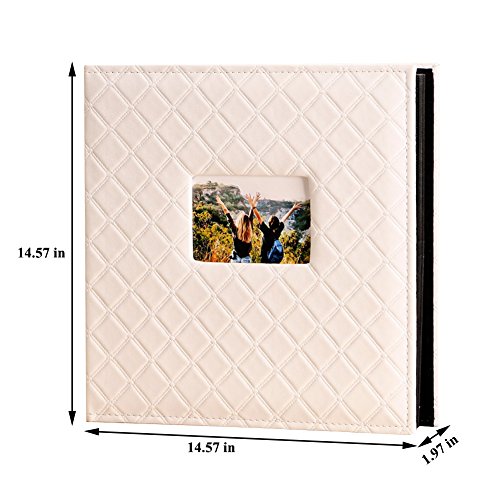 Lzttyee Leather Cover Interstitial Photo Album 600 Pockets Scrapbook Albums Hold 4x6 In Photos for DIY Crafts Anniversary (Wine Red) - Thumbnail 2