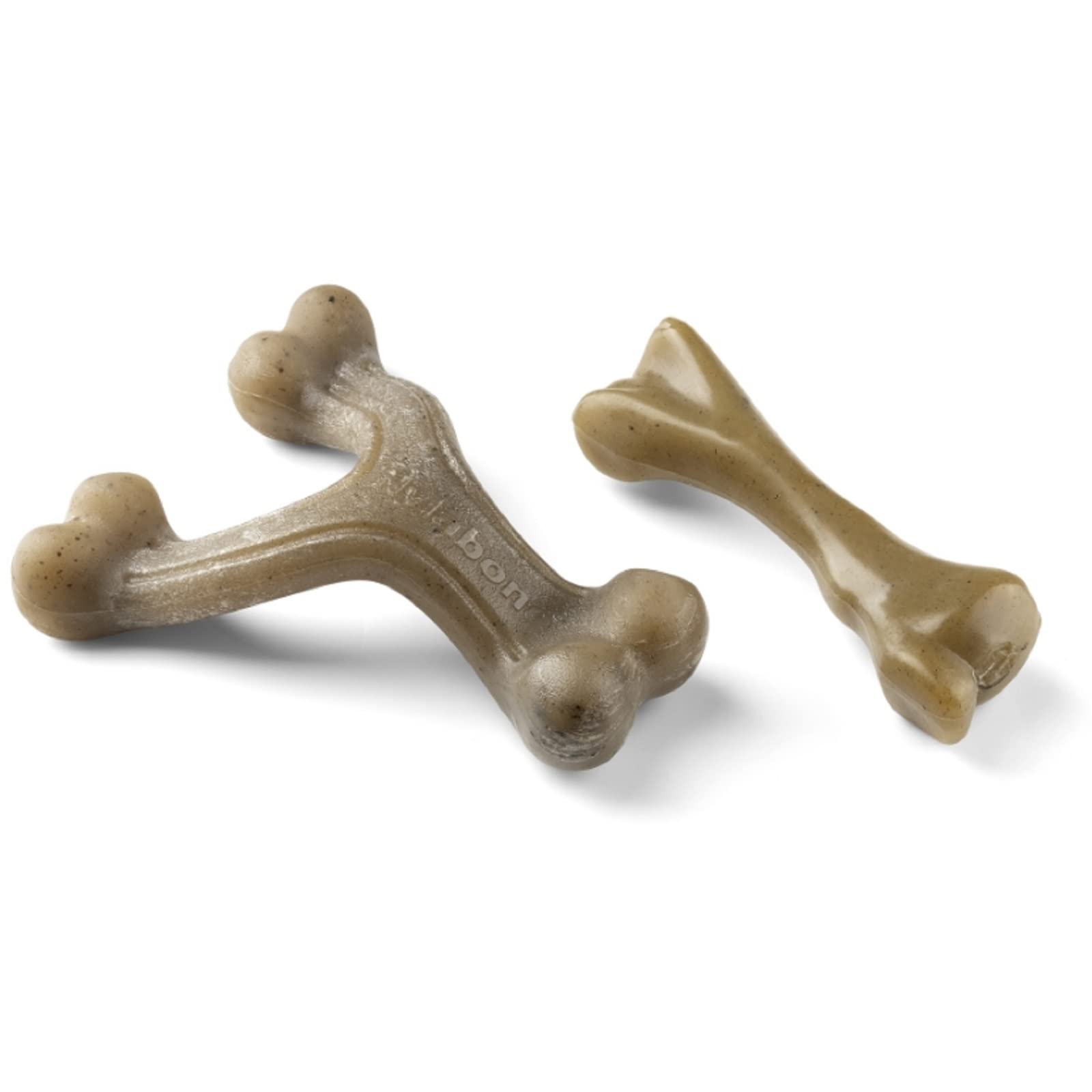 Nylabone Maximum Strength Tough Puppy Gourmet Femur Bone, Wishbone Dog Chew Toys, Adult Teeth, Infused with Extra Bacon & Peanut Butter Flavours Throughout, Small, for puppies 0-11kg (Twin Pack)