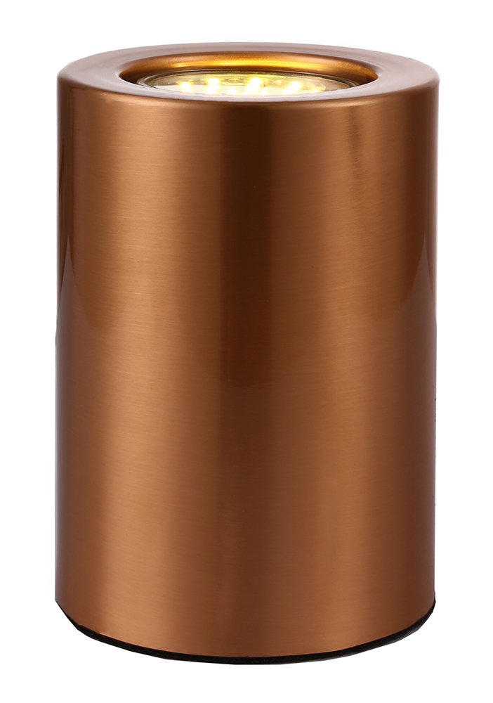 Small and Contemporary Brushed Copper LED Table/Floor Lamp Uplighter by Haysoms