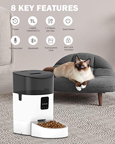 PUPSAND Automatic Cat Feeder 7L Bluetooth Dog Food Dispenser, Timed Pet Feeder Automatic Programmable Portion Control 1… - Image 3