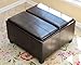 Home Life Leather Espresso Tray Top Storage Ottoman