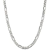 Savlano 925 Sterling Silver 5.5mm Italian Solid Figaro Link Chain Necklace Comes With a Gift Box for Men & Women - Made in Italy