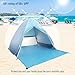 Pop Up Tent, Beach Tent Sun Shelter Instant Sun Shade Portable UV Tent Baby Sun Cabana with Zipper Door for Garden/Beach Times (for 2-3 Person) - Azure