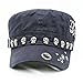V&A Step Women Girl Fashion Skull Rivet Flat Black Baseball Cap, Casual Sport Hat Snapback