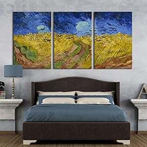 3 Panel Wheatfield with Crows by Vincent Van...