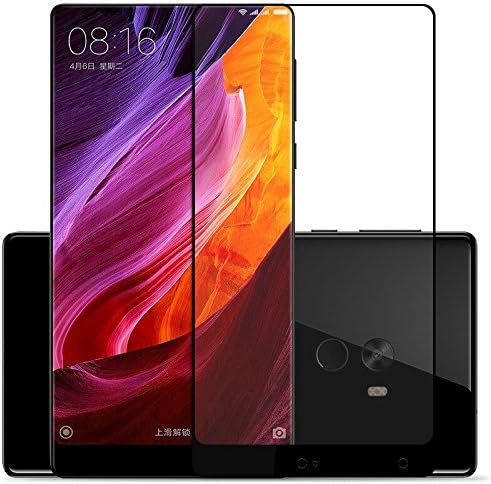Full Coverage Screen Protector, 0.2mm Curved Edge to Edge Tempered Glass Screen Protector Film Bubble Free for 6.4inch Xiaomi Mi Mix (Black)
