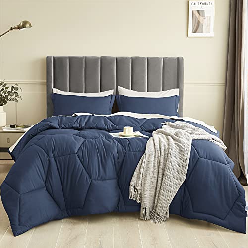 Bedsure Navy Blue Comforter King Size Blue Comforter Set King Navy
