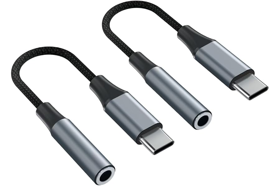 YGKSAA 2pcs USB C to 3.5mm Female Headphone Jack Adapter | Upgrade Metal Case, Compatible With Samsung S20+/S21 Ultra, iPhone15 16 17, And More USB C Audio Devices