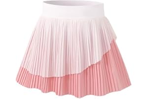 Girls' Gradient Print Skorts with Built-in Shorts Pleated Tennis Skirt Golf Skorts for Girls for School & Play