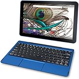 2018 RCA Viking Pro 2-in-1 10.1" Touchscreen Premium High Performance Tablet Laptop PC, Intel Quad-Core Processor, 1G RAM, 32GB HDD, Detachable Keyboard, Webcam, Android 5.0 Lollipop, Blue