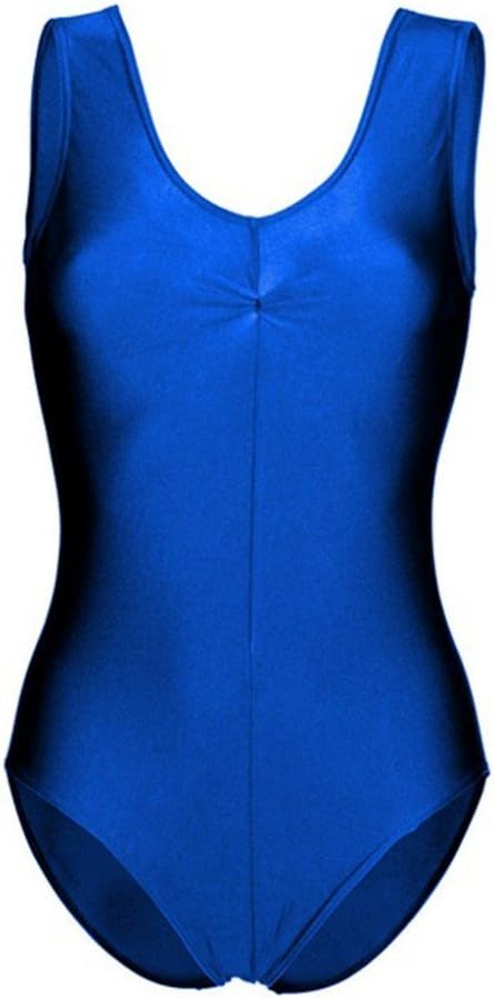 Tappers & Pointers Nylon Lycra Sleeveless Catsuit Ruched Front (Stirrup) (Royal, 3 10 Adult)