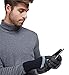 LETHMIK Mens Mix Knit Gloves Winter Touch Screen Texting Magic Glove with Warm Wool Lining Black & Grey