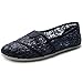 Ollio Women's Shoe Spangle Lace Slip On Ballet Breathable Flat