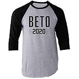 Pop Threads Beto 2020 Beto Orourke for President Campaign Raglan Baseball Tee Shirt