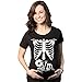 Crazy Dog Womens Maternity T Shirt Skeleton Baby Halloween Costume Tee Pregnancy Announcement Shirts Cute Mother to Be Apparel Black L