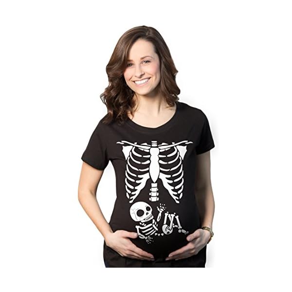 Maternity Skeleton Baby T Shirt Funny Cute Pregnancy Halloween Tee Announcement
