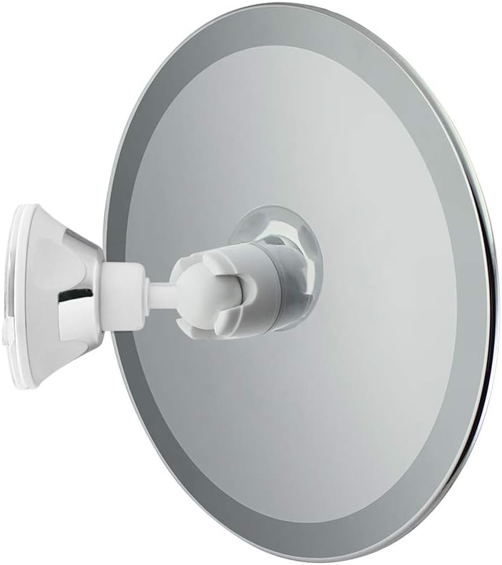 173mm 360 Degree Rotating Round Fogless Shaving Mirror Bathroom Shower Mirror with Locking Suction Anti-Fog Decorative Mirror -