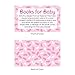 Books for Baby Request Cards - Pink Girl Baby Shower Invitation Inserts - 20 Cards