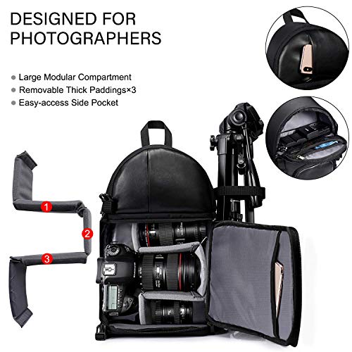 S-ZONE Kameratasche DSLR Sling Bag Stoßfest Brustrucksack Kamera Schultertasche mit Stativhalter für Fotografen – Bild 7