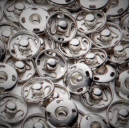 50 Sets Silver Sew On Snap Fasteners Metal Press Studs 10mm Tich Buttons Clothes Stitching Stainless Steel Poppers DIY Crafts Leather Canvas Projects | by POUNDXPENCE Co®