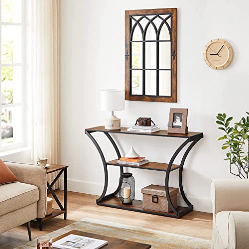 VASAGLE Console Table with Curved Frames and 2 Open Shelves, for
