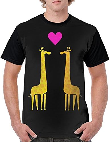 JDJ N1N Giraffe Couple In Love Man's 100% Polyester T Shirts Tshirt