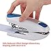 Bonsaii G8747 Low Force Stapler, Reduced 50% Effort, Compact, 20 Sheets Capacity, School, Work or Business, Light Blue/White
